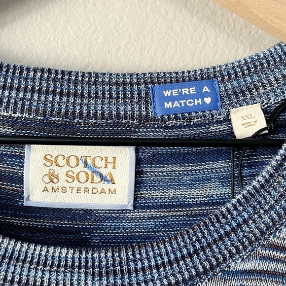 Scotch & Soda Men’s Size XXL Gradient Crew Neck Pullover Sweater Blue Ocean Mist - Picture 13 of 15